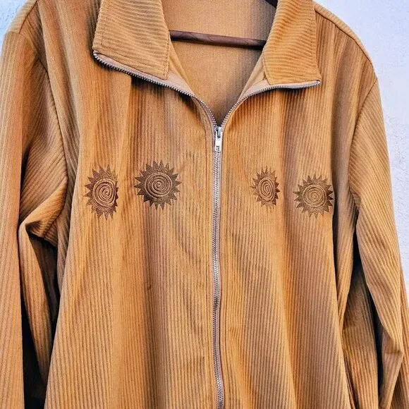 Yellow/Gold Unisex Corduroy Sun Lightweight Jacket: Unique Fun Statement Piece - Picture 2 of 4
